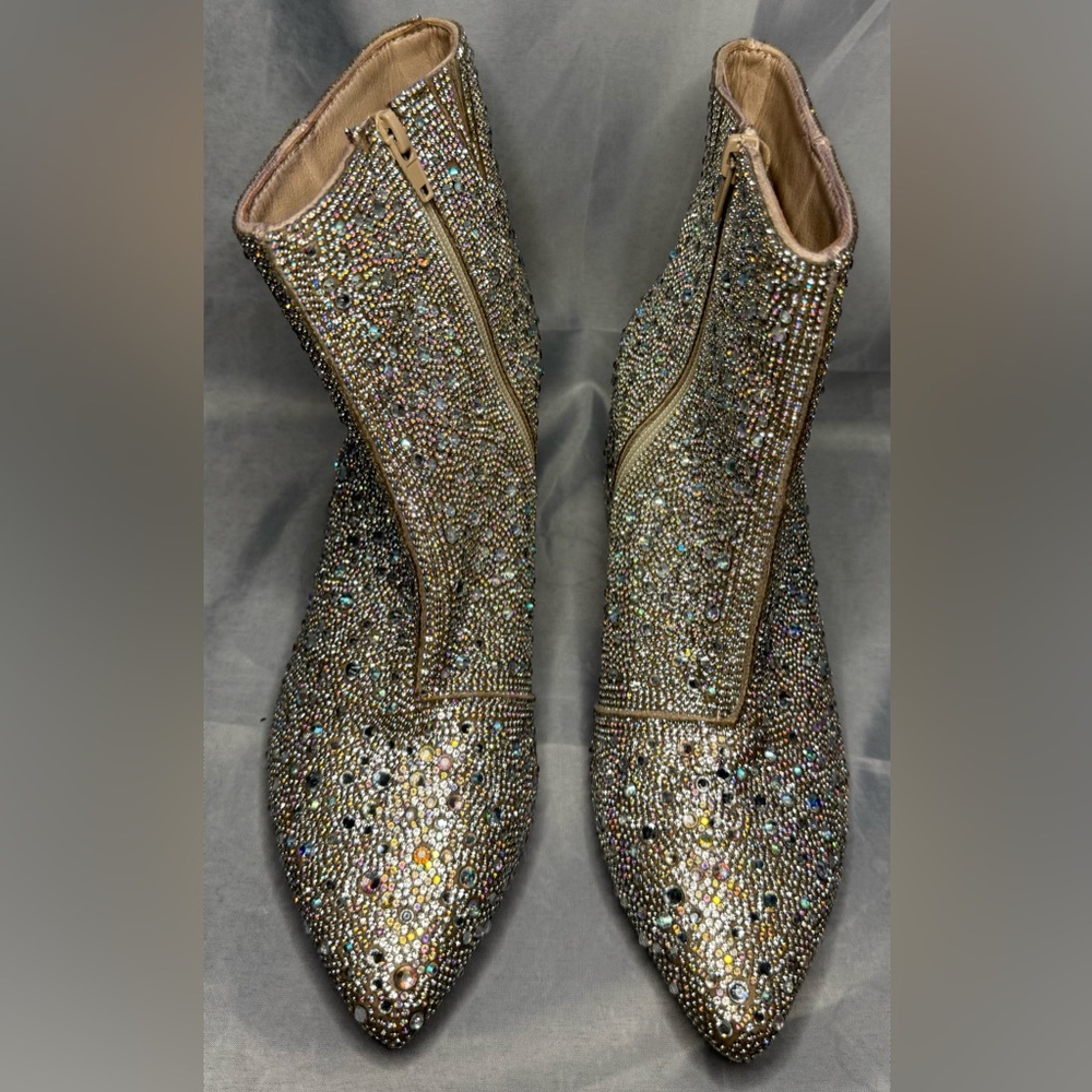 Crystal-Embellished Ankle Booties